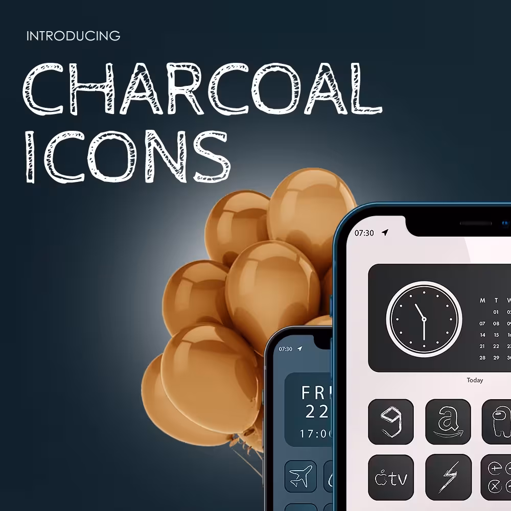 Charcoal Icons showcase, colorway 1