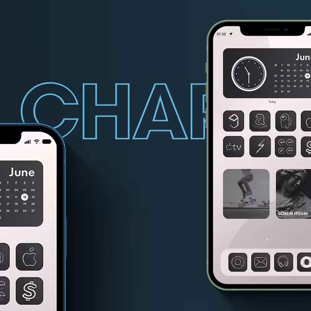 Charcoal Icons showcase, colorway 2