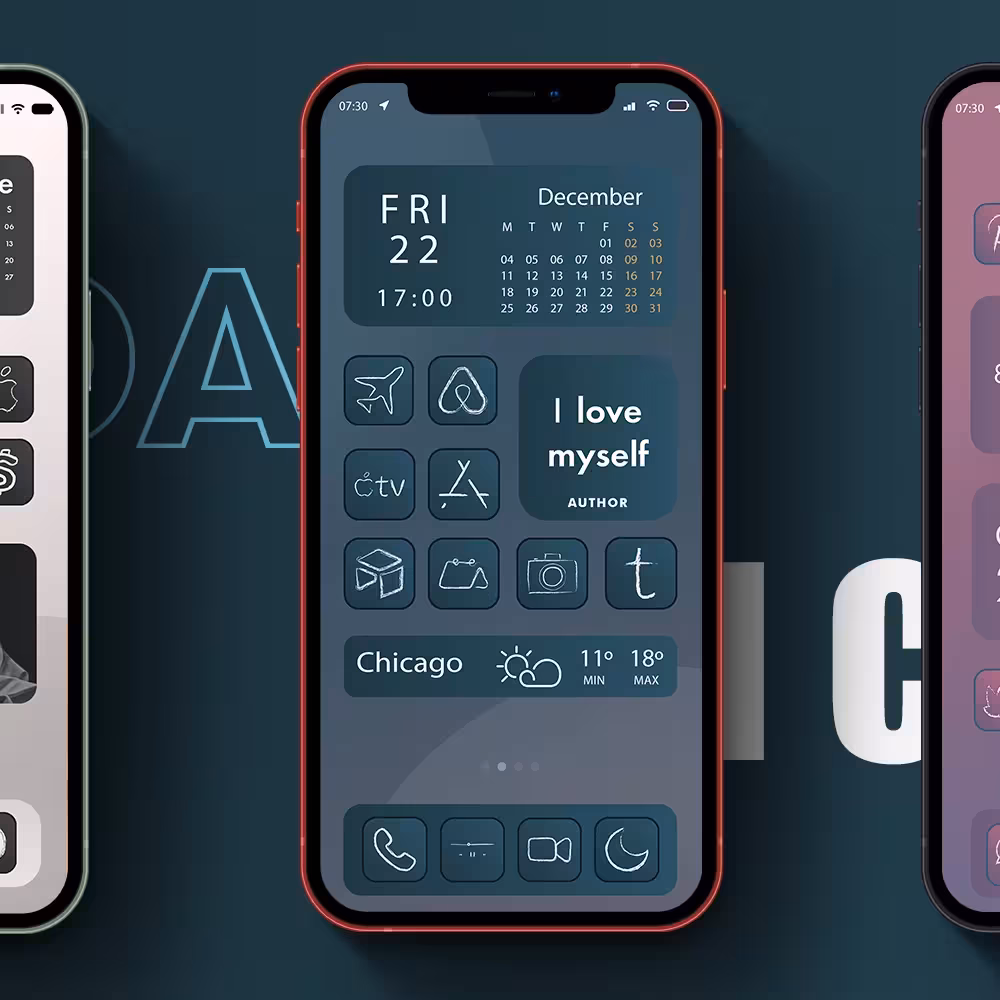 Charcoal Icons showcase, colorway 3