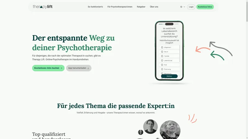 Therapy Lift Main Page